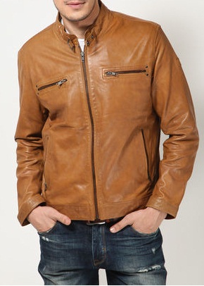Light Brown Leather Jacket Men - Jacket