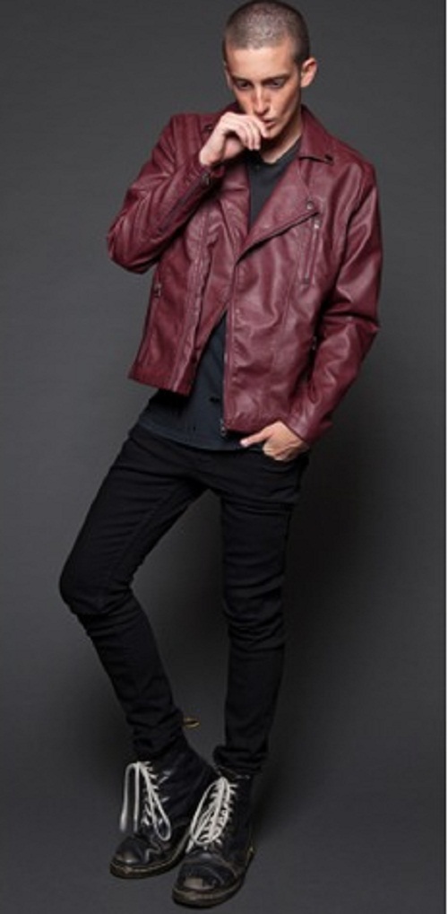 Handmade Mans Maroon Leather Jacket Men Biker Real Handmade Mans Maroon Leather Jacket Men Biker Real