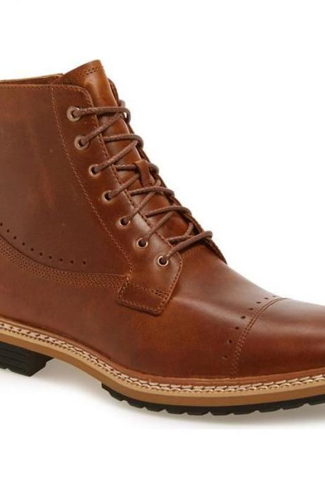 brown high top boots men