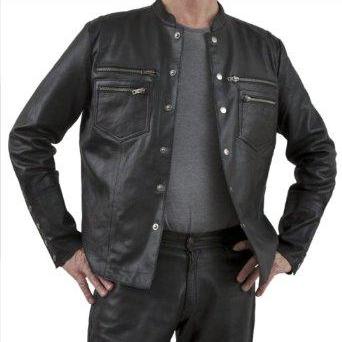 long sleeve leather shirt mens