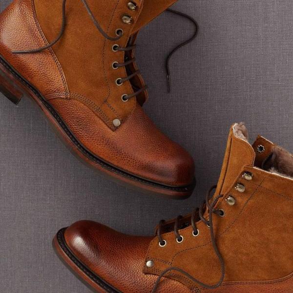 mens red lace up boots