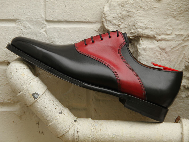 black red dress shoes